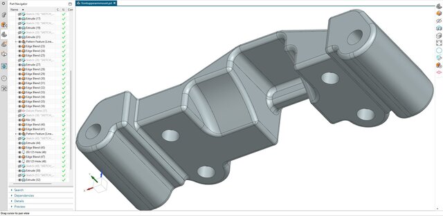 3D model of 09. Front Upper Arm Chassis Mount