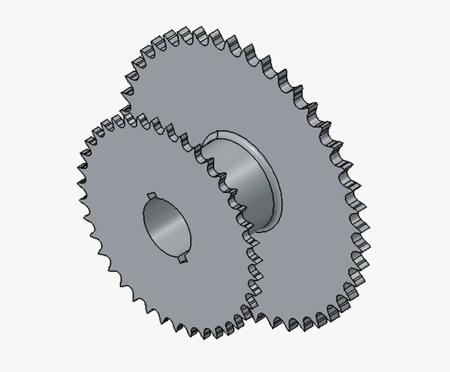 Duplex Sprocket-Dual Keyway CAD Design