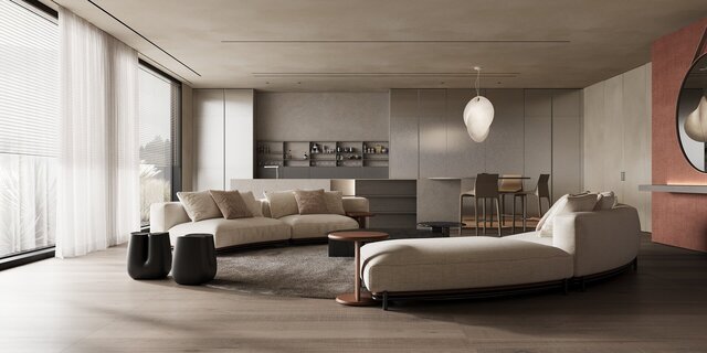 Photorealistic Living Room Interior Visualization