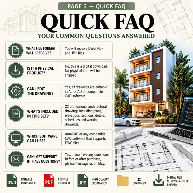24 x 89.3 ft 3BHK Residential Flat – Architectural Floor Plan – image 6 of 6