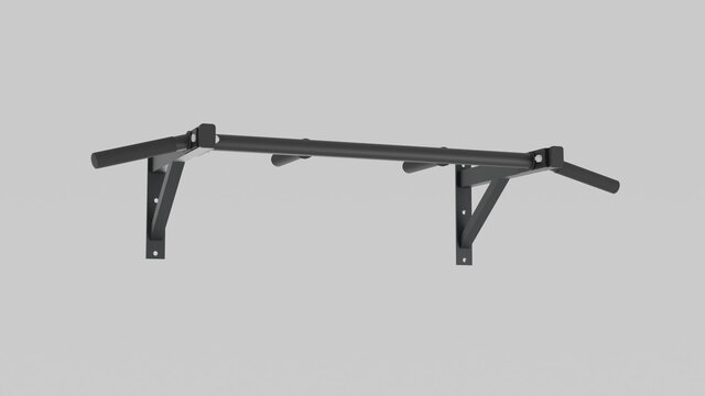 3D model of Wall-Mounted Pull-Up Bar — 3D Product Animation & Assembly Visualization