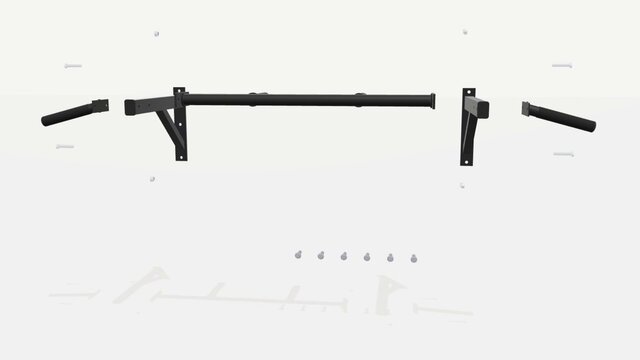 3D model of Wall-Mounted Pull-Up Bar — 3D Product Animation & Assembly Visualization