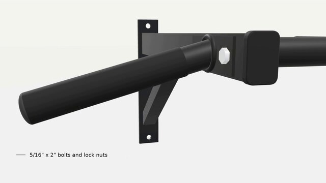 3D model of Wall-Mounted Pull-Up Bar — 3D Product Animation & Assembly Visualization