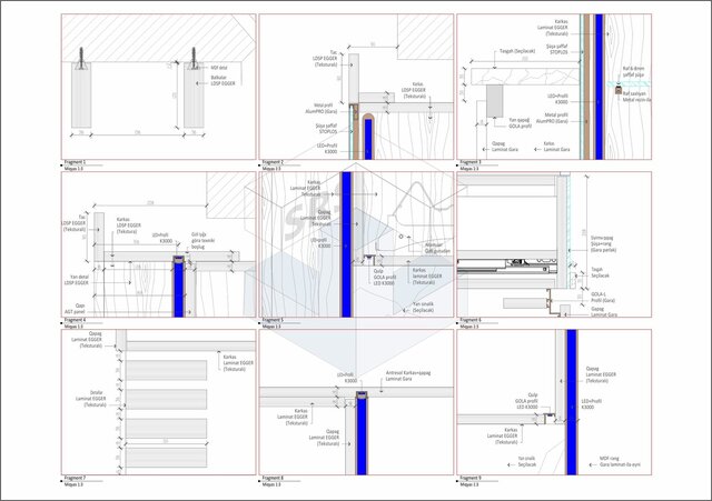 3D model of Custom Kitchen Technical & Production Drawings