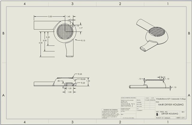 3D model of dryer-housing