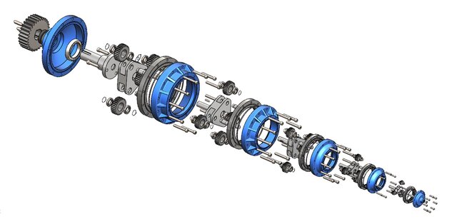 Multi-stage planetary gearbox