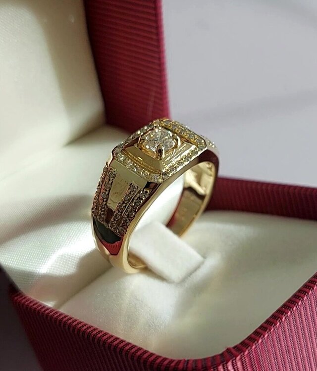 Geometric Diamond Signet Ring | Rhino Jewellery CAD Design – image 6 of 6
