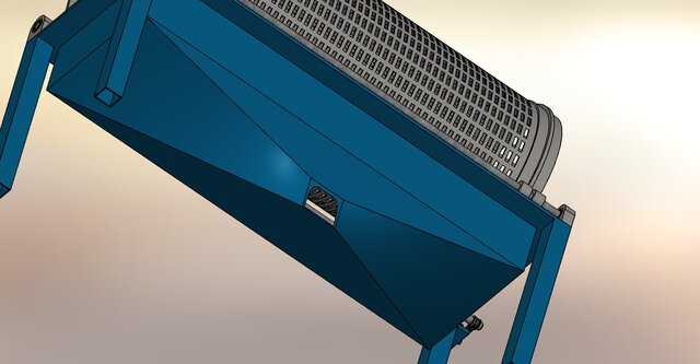 3D model of Rotary Sand Screening Machine (Cylindrical Trommel Screen)