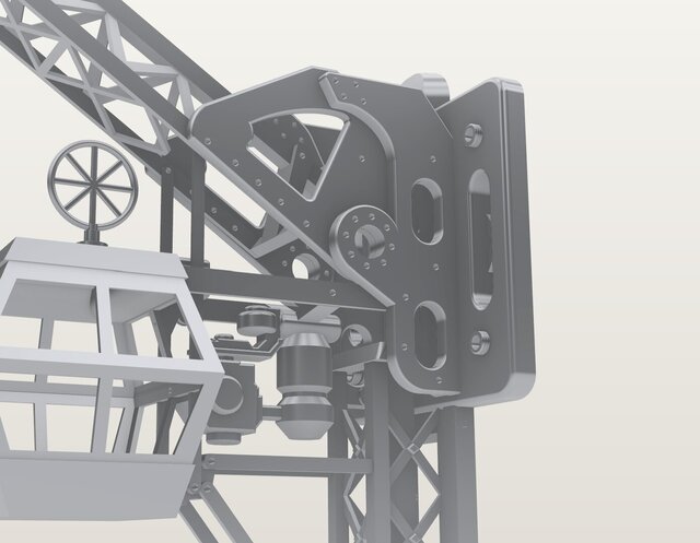 3D model of Industrial Crane-Inspired Wall Lamp | Rhino 3D CAD Design