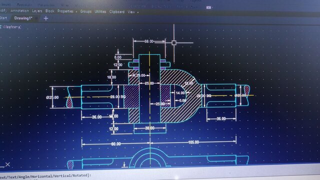 Knuckle Joint – 2D Section View & 3D Solid Model | AutoCAD 2024