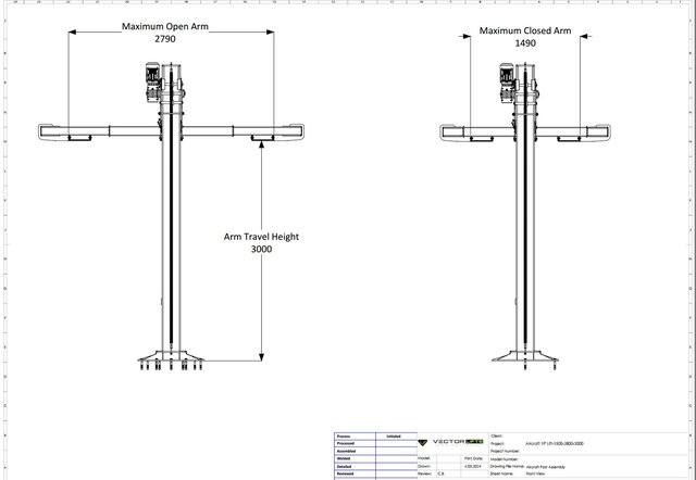 3D model of Aircraft & Boat Single Post Lift – Mechanical Design