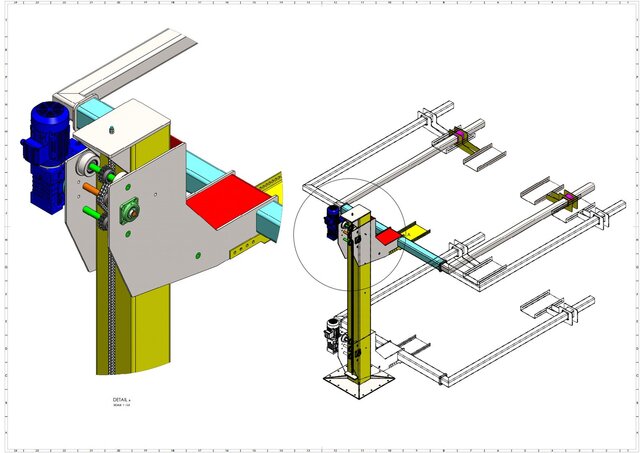 3D model of Aircraft & Boat Single Post Lift – Mechanical Design