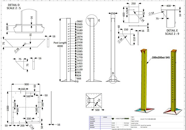 3D model of Aircraft & Boat Single Post Lift – Mechanical Design