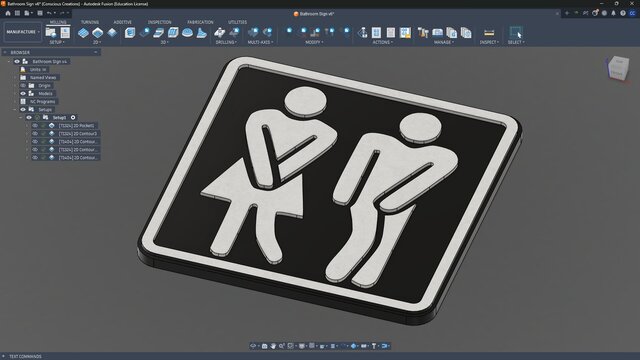 Two-Tone Inlay Sign - Production-Ready 2D CAM