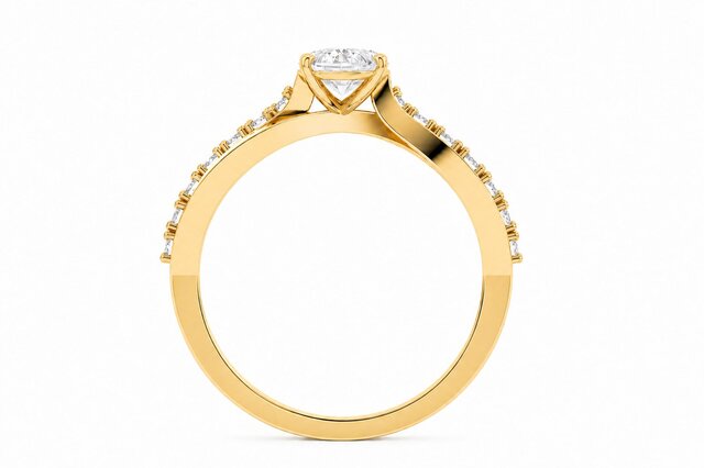 Oval Diamond Twist Ring | Rhino Jewellery CAD Design – image 3 of 8