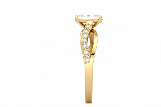 Oval Diamond Twist Ring | Rhino Jewellery CAD Design – image 4 of 8