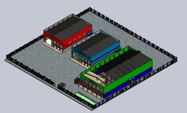 3D model of Layout de uma fábrica