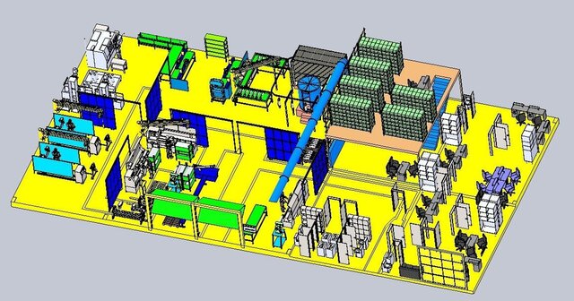 3D model of Layout de uma fábrica