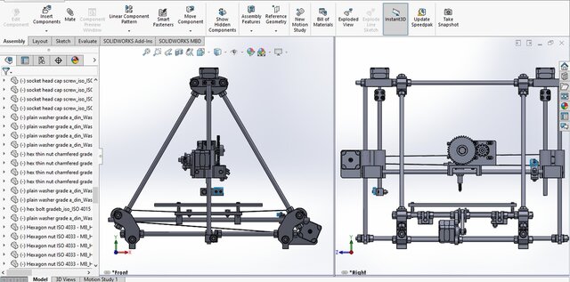 3D model of Modified Mendel Huxley 3D Printer – Complete CAD Assembly