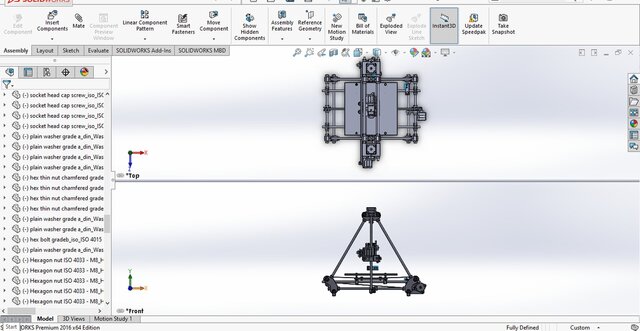 3D model of Modified Mendel Huxley 3D Printer – Complete CAD Assembly