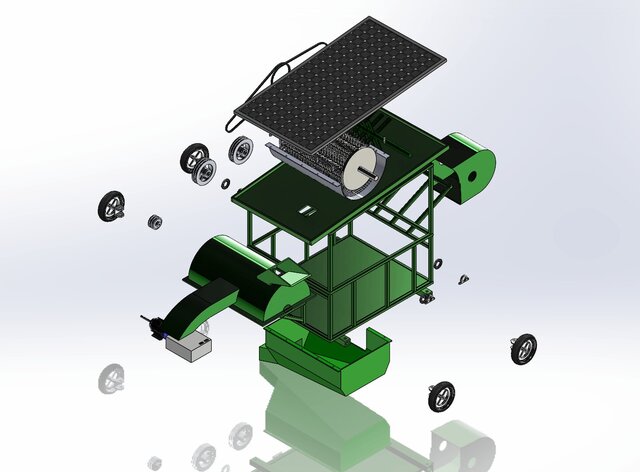 3D model of Solar-Powered Cowpea Thresher Machine