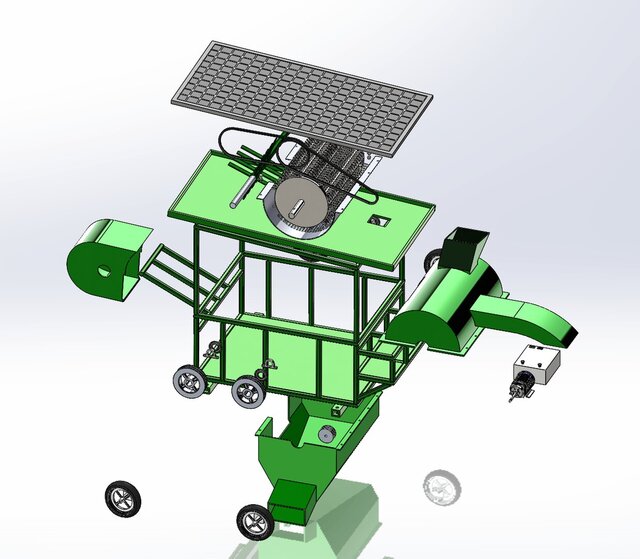 3D model of Solar-Powered Cowpea Thresher Machine