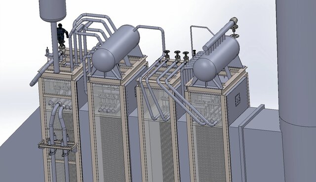 HRSG Industrial Equipment & Piping CAD Assembly