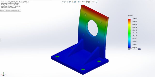 Motor Bracket | SOLIDWORKS Vibration Comparison – image 2 of 2