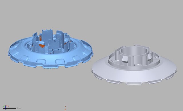 3D model of BMW BBS 101 style floating center cap