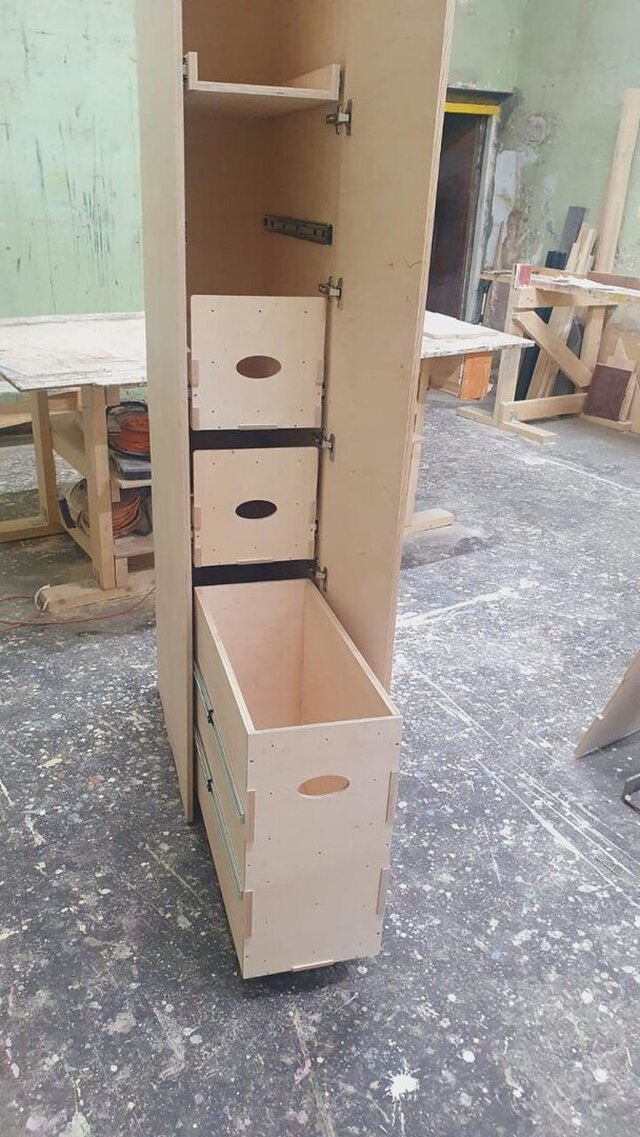 Custom Bathroom Tall Cabinet — Furniture Engineering & CNC Design – image 2 of 3