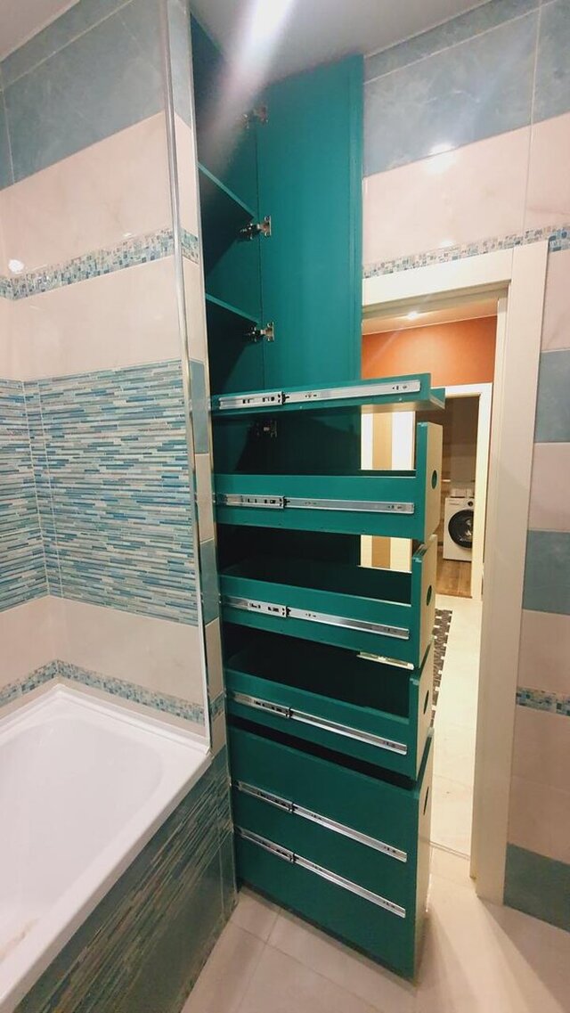 Custom Bathroom Tall Cabinet — Furniture Engineering & CNC Design – image 1 of 3