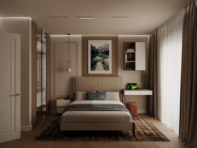 3D model of Warm Contemporary Apartment Interior Design | Residence 92