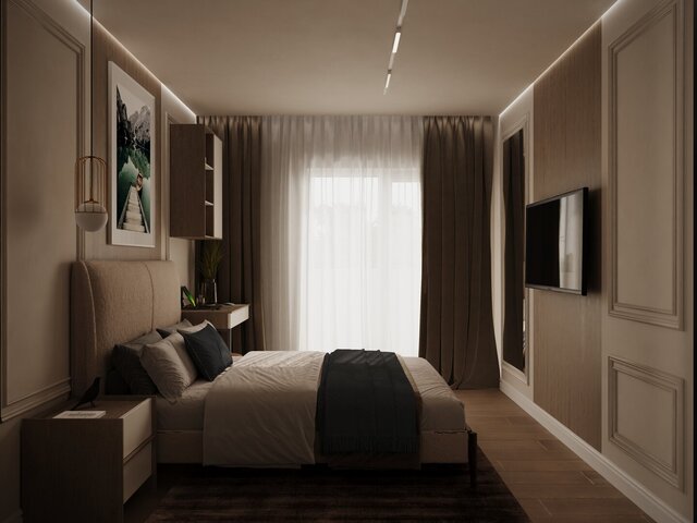 3D model of Warm Contemporary Apartment Interior Design | Residence 92