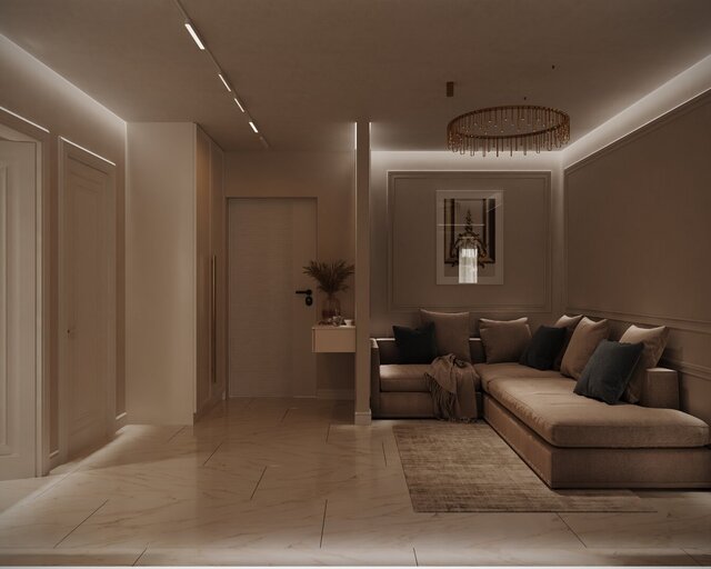 3D model of Warm Contemporary Apartment Interior Design | Residence 92
