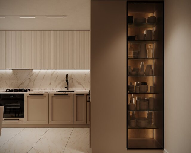 3D model of Warm Contemporary Apartment Interior Design | Residence 92