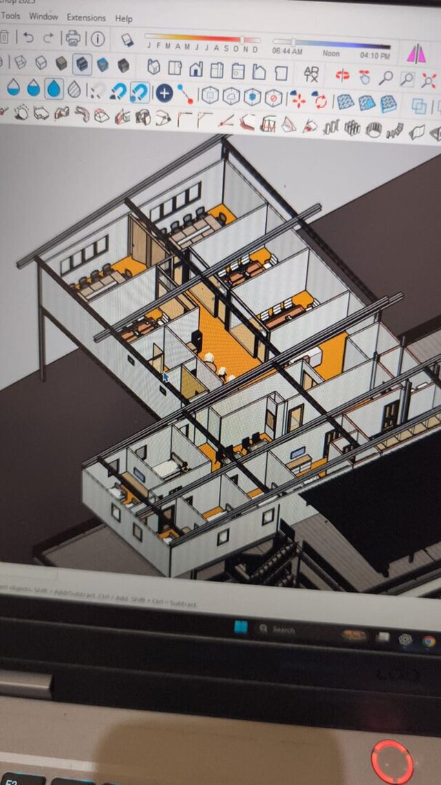 3D model of 320m² Office & Mess Design & Build