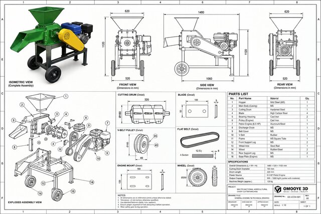 Multifunctional Agricultural Chaff Cutter (MAC-001)