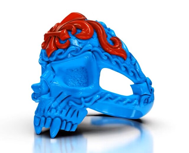 3D model of Custom Skull Ring Design