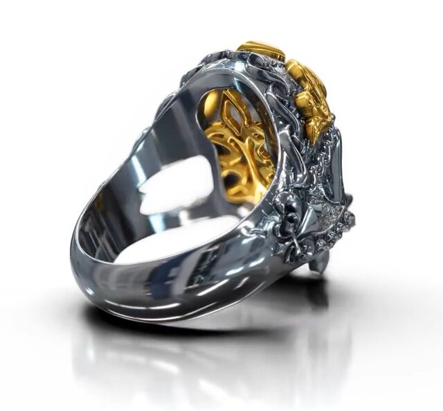 3D model of Custom Skull Ring Design