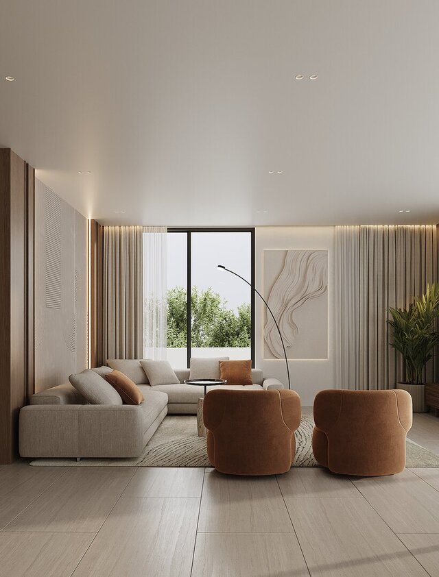 3D model of 3d-modern-cozy-living-room-interior-visualization