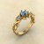 Yellow Gold Blue Gemstone Floral Ring CAD Design