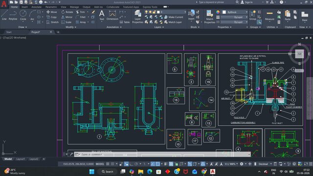 3D model of Carburator Detailing In AutoCAD