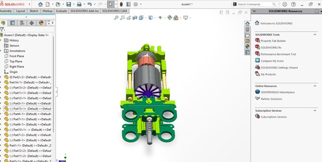 Custom Motorized Kinetic Assembly — Full SolidWorks Simulation
