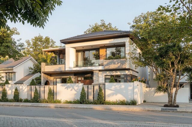 Modern Villa Exterior Rendering | Day & Dusk View – image 3 of 3