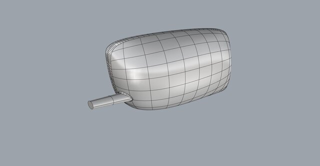Car Side Mirror Housing – Surface Modeling (Rhino 8) – image 3 of 7