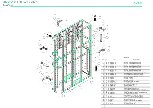 3D model of LED Exhibition Booth – 3D CAD Design & Technical Documentation