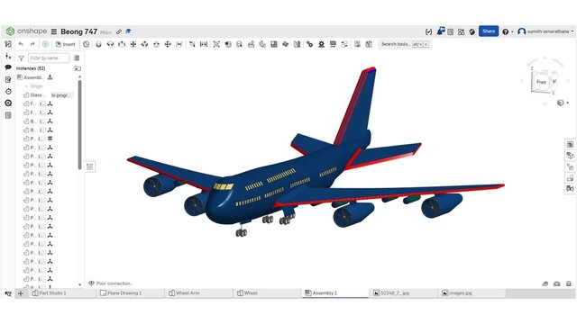 Boeing 747 Aircraft 3D Model (Onshape Design)