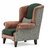 Classic Mixed-Material Wingback Armchair with Accent Pillow
