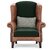 Classic Mixed-Material Wingback Armchair with Accent Pillow