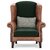 Classic Mixed-Material Wingback Armchair with Accent Pillow